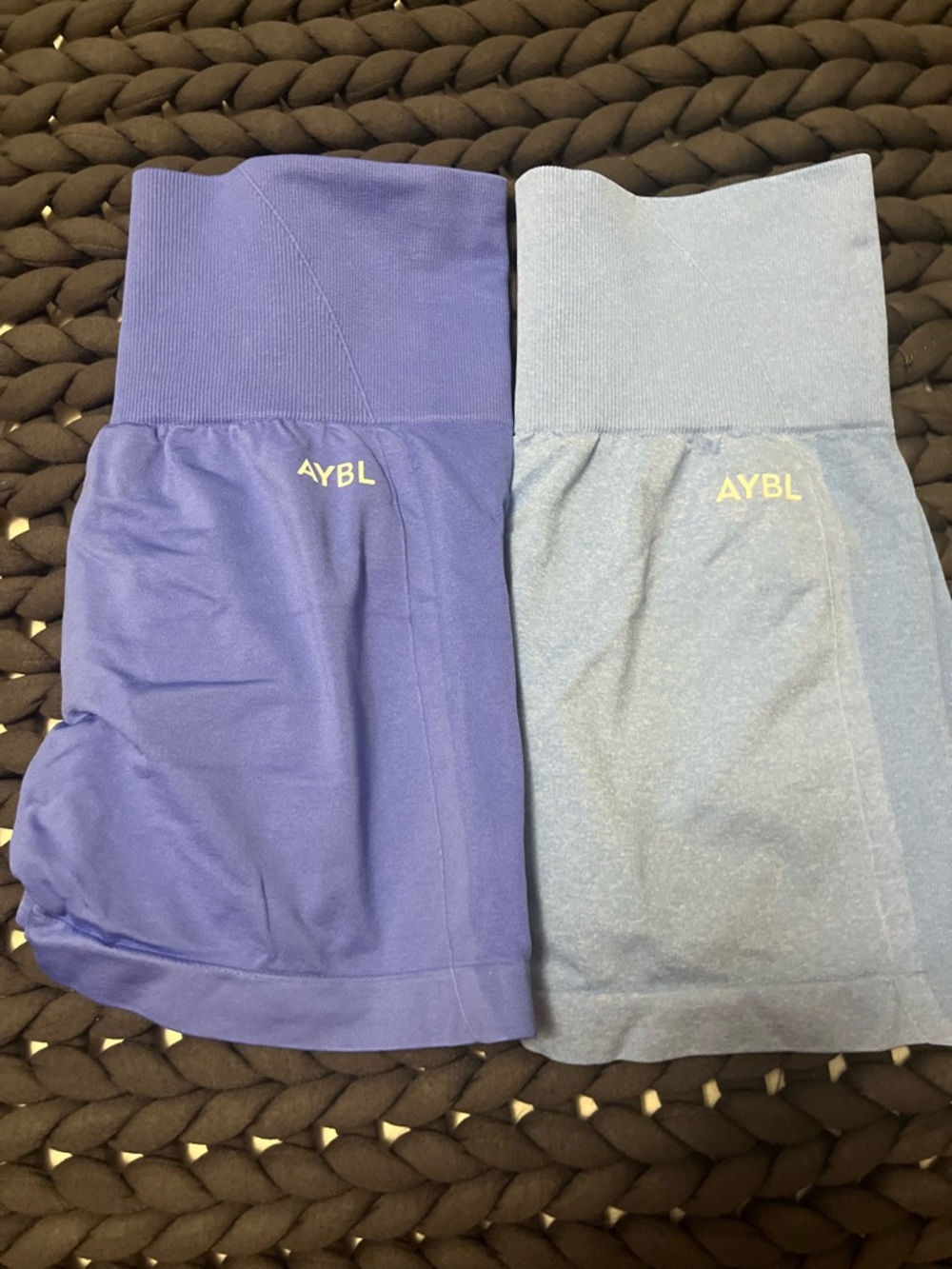 AYBL High-Waist Active Shorts - Dark and Light Blue
